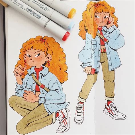 ree🍓 on Instagram: “sketchbook pages🖍———————- #illustration #artistsoninstagram #copicmarkers # ...