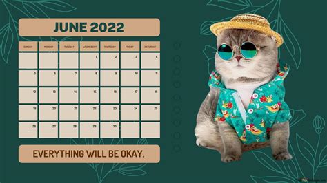 Digital Calendar with Fashionable Cat 4K wallpaper download