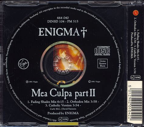 Melomania - original rare 5", 7", 12", LP's, CD's: Enigma - Mea Culpa Part II 5"