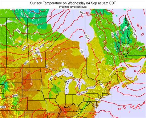 Ontario Surface Temperature on Saturday 19 Oct at 8am EDT