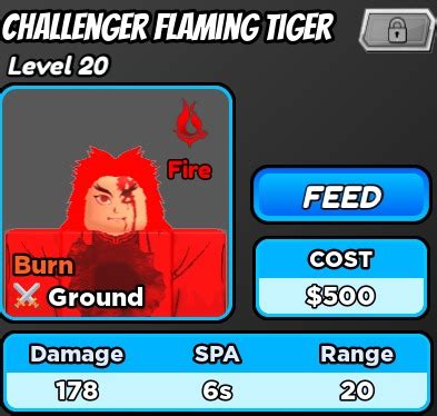 Challenger Flaming Tiger / Rengoku ASTD | All star tower defense, 電子遊戲, 遊戲機配件, 遊戲週邊商品 - Carousell