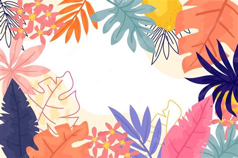 Free Vector | Tropical leaves background for zoom