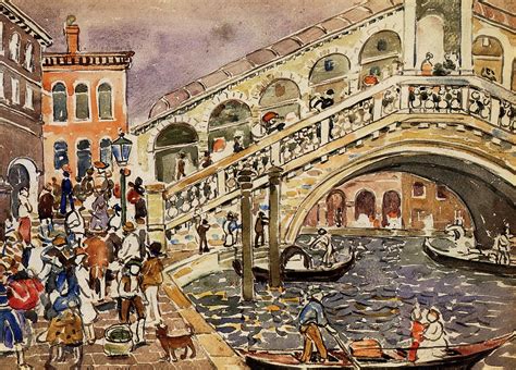 Rialto Bridge (also known as The Rialto Bridge, Venice) - Maurice Prendergast - WikiArt.org ...