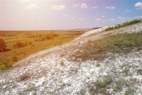 Ancient Multimillion Chalk Mountains on the Steppe Surface of Earth ...