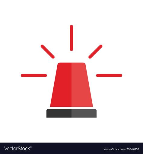 Alarm siren icon emergency light alert red symbol Vector Image