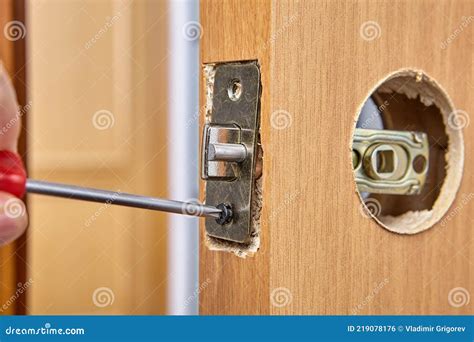 Diy Door Lock Renovation in Living Room. Stock Photo - Image of interior, assembly: 219078176