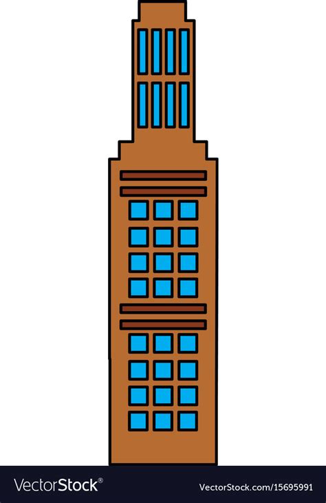 Cartoon building high tower apartment commercial Vector Image