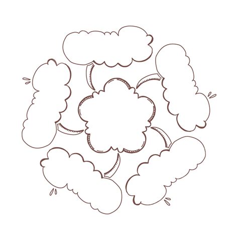 Mind Mapping Cloud Bubble Five Plan, Cloud Drawing, Pin Drawing, Bubble ...