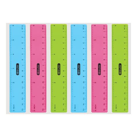 BAZIC Plastic Ruler 6" (26cm), Inches Centimeter Measuring Rulers (3/Pack), 2-Packs - Walmart.com