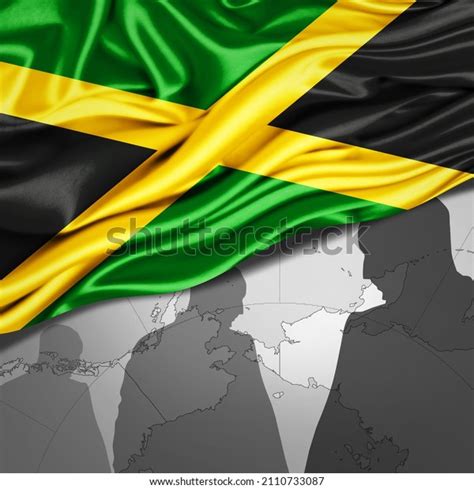 Jamaica Flag Silk World Map Human Stock Illustration 2110733087 | Shutterstock