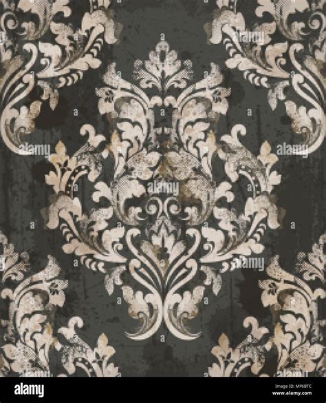 Damask old pattern ornament decor Vector. Baroque fabric texture illustration design Stock ...