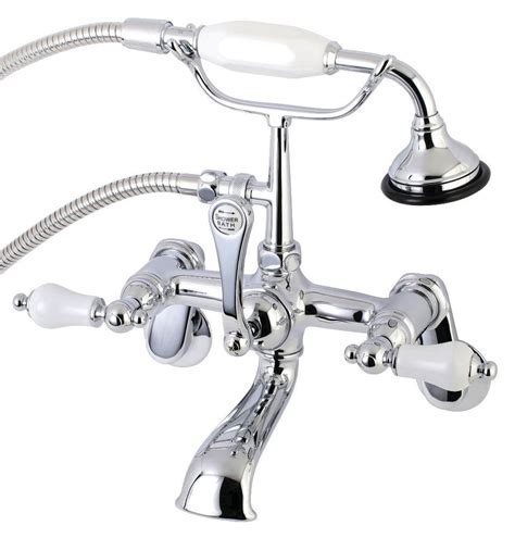 11.51 in. Wall Mount Clawfoot Tub Faucet in Polished Chrome - Walmart ...