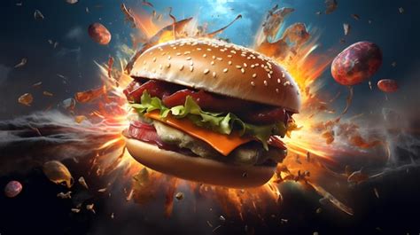 Premium AI Image | space burger galaxy