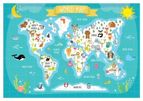 Free Printable World Map, Printable Animals, Printable Maps, Printables, Digital Stamps, Digital ...