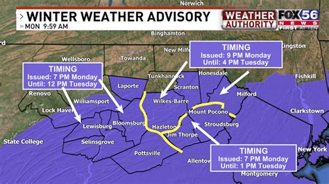 Winter Weather Advisory posted for parts of central & eastern PA for ...