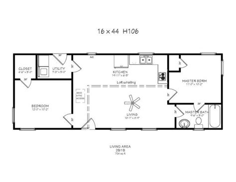 14X36 Cabin Plans | windows, Full bath, W/D hookup, Loft w/Railing ...