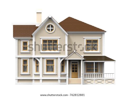 Victorian Cartoon Family House Front View Stock Illustration 762812881