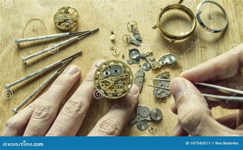 Mechanical Watch Repair, Watchmaker`s Workshop Stock Image - Image of ...