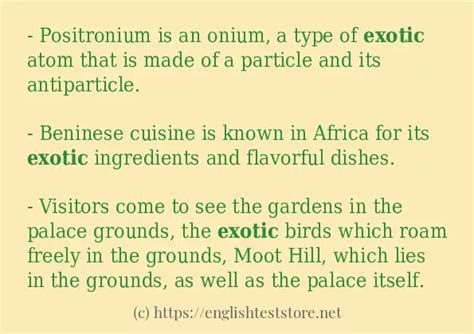 "exotic" - sentence examples - EnglishTestStore Blog