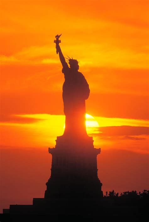 Statue of Liberty, Sunset, New York Photograph by Peter Bennett