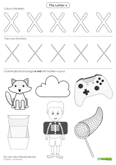 Free Printable Letter X Worksheets