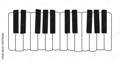 Vector piano music. Musical instrument keyboard. Flat illustration on ...