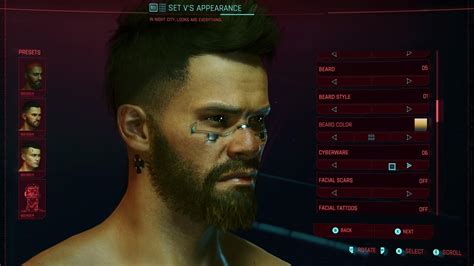 Cyberpunk 2077 Character Creation Scrolling - Cyberpunk 2077