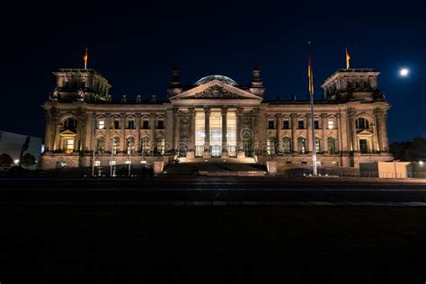 Exterior of the Bundestag with Multiple Flags of Germany in Berlin at ...