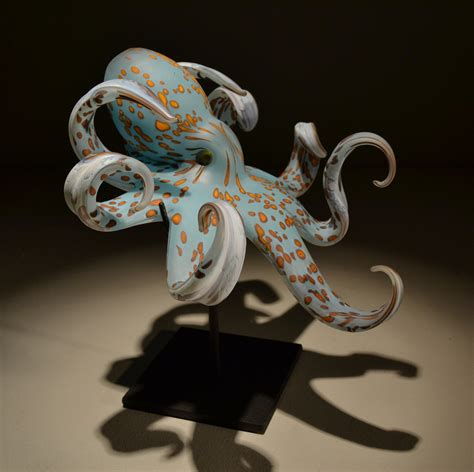 Blue Octopus by Richard Ryan (Art Glass Sculpture) | Artful Home