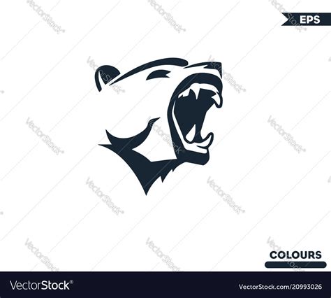 Bear roaring logo Royalty Free Vector Image - VectorStock