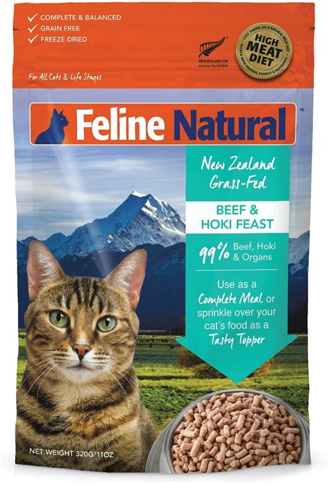 Feline Natural Beef & Hoki Feast Grain-Free Freeze-Dried Cat Food, 11-oz bag - Chewy.com