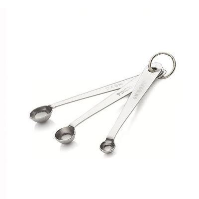 3 Piece Stainless Steel Measuring Spoon Set | 1/32 tsp, 1/16 tsp, 1/8 ...