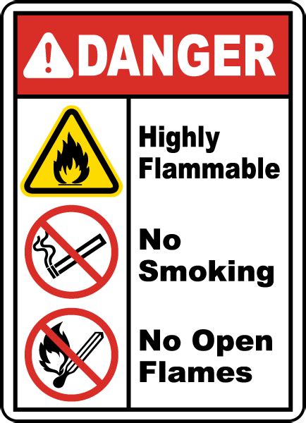 Highly Flammable No Smoking Sign - Save 10% Instantly