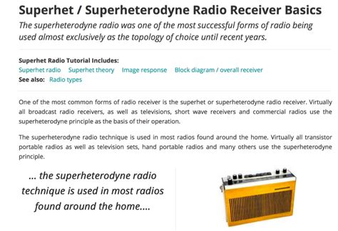 Superheterodyne Radio Receiver : Resource Detail