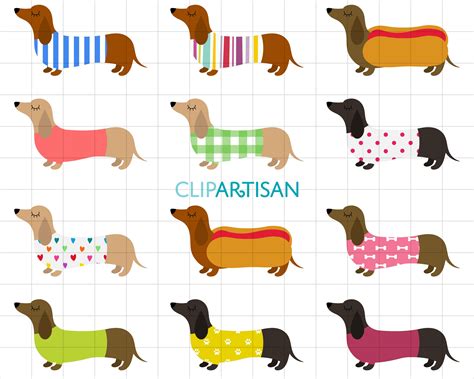 Dachshunds Clipart Sausage Dogs Clip Art Weiner Dogs - Etsy UK