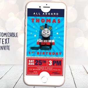 Thomas the Train Birthday Party Invitation Thomas Invitation - Etsy