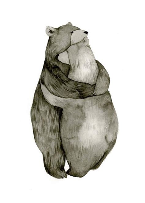 Now lets see your best bear hug. Originally painted using india ink. Printed on 5 x 7 archival ...