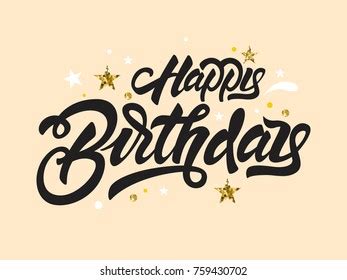 Happy Birthday Lettering Illustration Glitter Effect Stock Vector ...