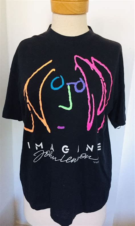 Vintage John Lennon T Shirt Imagine 1988 Original Rock T-shirt Black ...