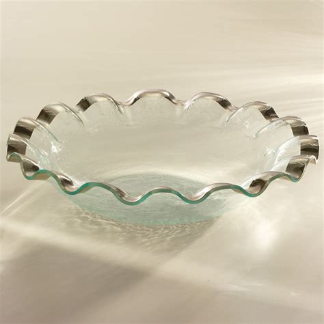 Large Glass Salad Bowls, Glass Serving Bowls, Gold | Ruffle – Annieglass