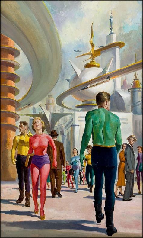 Tomorrow and Tomorrow paperback book cover, 1956. Art by Bob Lavin | Fantasi, Final, Teknologi