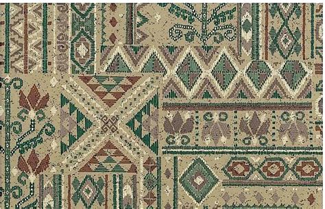 Vintage Southwestern Wallpaper Geometric Taupe Green Orange 30609