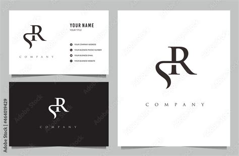 Initial SR logo and business card Stock Vector | Adobe Stock