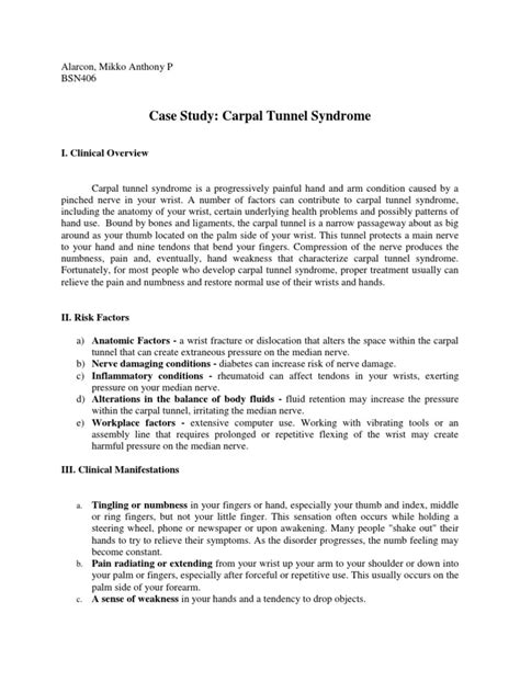 Case Study | Carpal Tunnel Syndrome | Hand