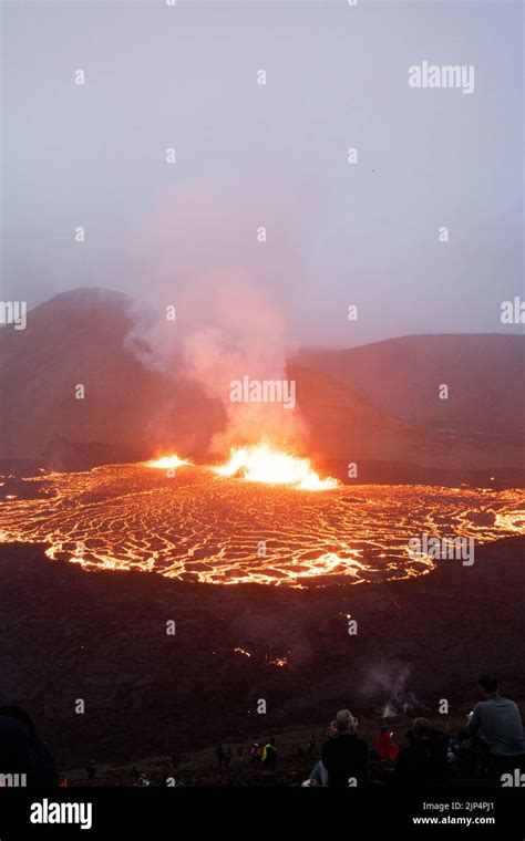 Meradalir Eruption of Fagradalsfjall Volcano in Iceland 2022 Stock Photo - Alamy