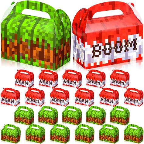 24 Pieces Pixel Goodie Bags Pixel Party Supplies Candy Boxes Paper ...