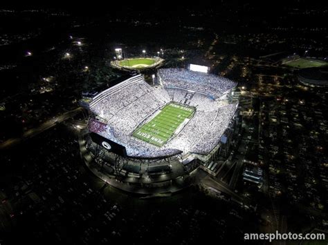 Penn State Beaver Stadium White Out 2014 against Ohio State, October 25th, 2014, aerial photo ...