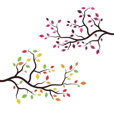 Fall tree branch set 1268923 Vector Art at Vecteezy