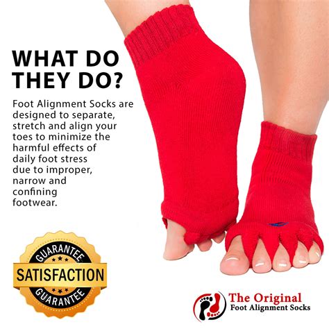 Alignment socks for foot pain, plantar fasciitis and bunions in Red – My-Happy Feet - The ...