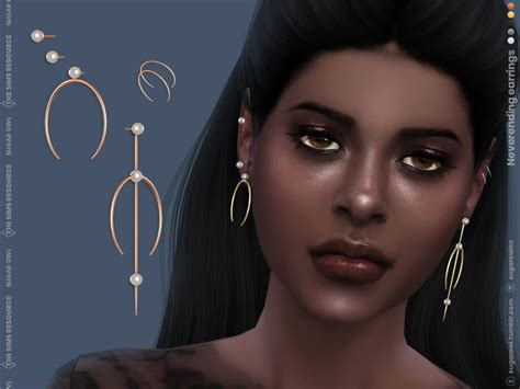Sims 4 Neverending earrings by sugar owl | The Sims Book